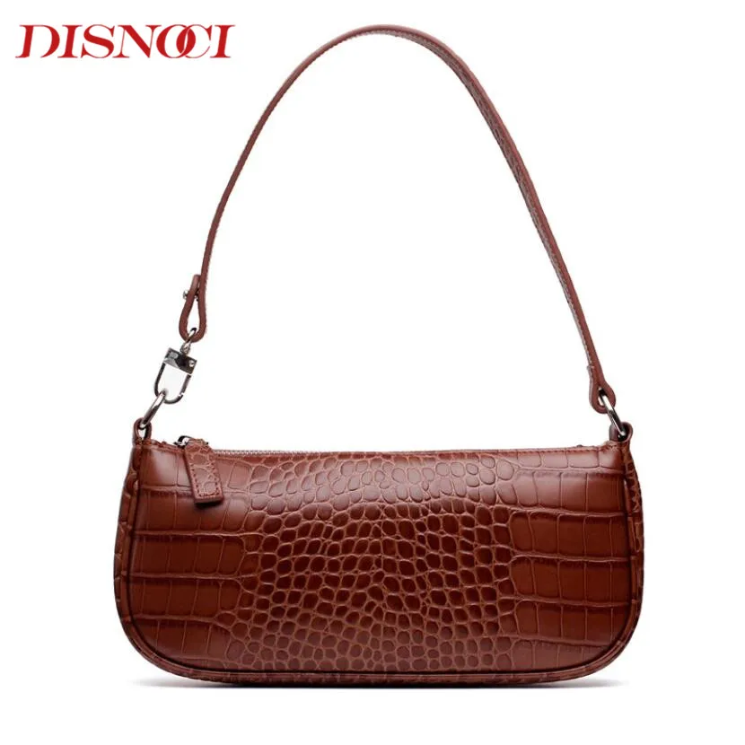 

Brand Women Genuine Leather Handbags Candy Color Crocodile Pattern Casual Tote Bags Special Shoulder Crossbody Shopping Bags
