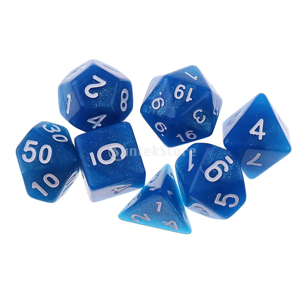 7PCS Polyhedral Dice D20 D12 D10 D8 D6 D4 16mm for Dungeons and Dragons Dice DND MTG RPG