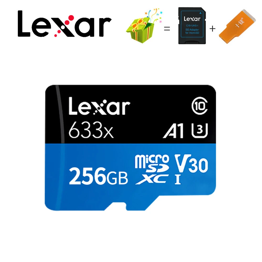 Карта памяти Lexar, 512 ГБ, 256 ГБ, 128 ГБ, 64 ГБ, U3, 98 МБ/с./с, 32 ГБ, Micro sd карта, класс 10, UHS-3, флеш-карта, память, Microsd, TF/sd карта s