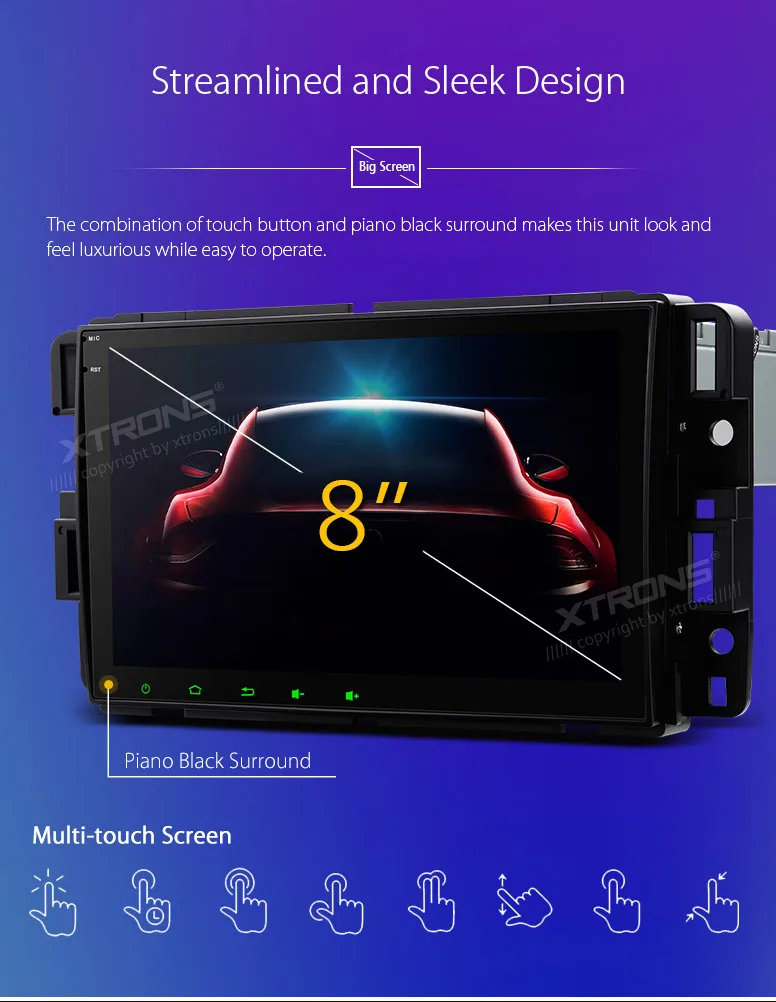 Best 8" Android 8.0 Octa Core Car Stereo Radio Player GPS Multimedia for Chevrolet Suburban Tahoe Impala Buick Enclave GMC HUMMER 3