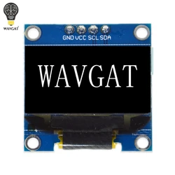 Compact 0.96-Inch White OLED Display Module with I2C Interface, 128x64 Resolution, Black (4Pin White)