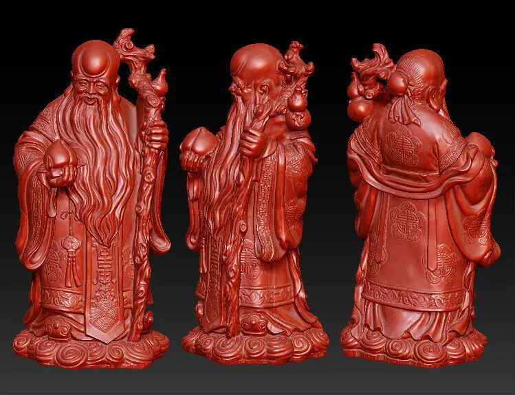 3D модель для ЧПУ 3D резные фигуры скульптура машина в STL формат файла китайской культуры, Бог долголетия