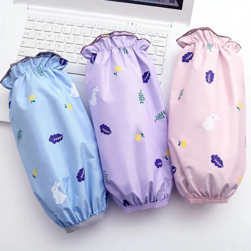 

1 Pair Sleeves Polyester Waterproof Oversleeves Unisex Cuffs Oilproof Forearm Arm Sleeves Cover For Kids Light Color Clothes