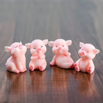 

ZOCDOU 1 Piece Cute Pink Pig Pigs China Korean Model Statue Figurine Crafts Figure Ornament Miniatures Girl Home Room Decoration