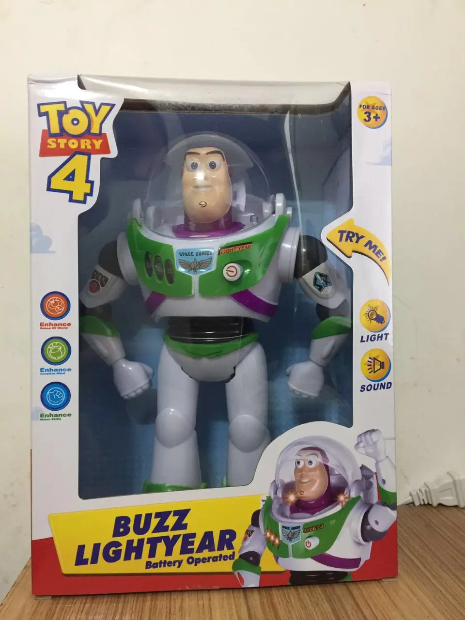 Anime Toy Story Buzz Lightyear Toys Lights Voices Speak English 10 Inch 