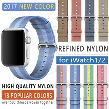FOHUAS 2017 banda de apple reloj serie 1 2 tejido banda de nylon correa de tela-como la sensación de iWatch colorido patrón clásico hebilla