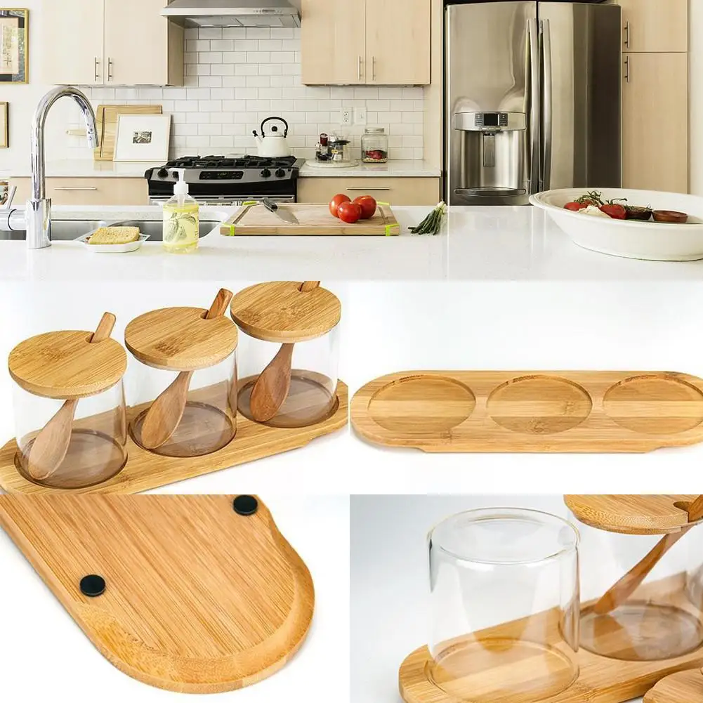 

Seasoning Rack Spice Pots Storage Container Condiment Jars With Wooden Spoon Cover And Spoon Spice Rack