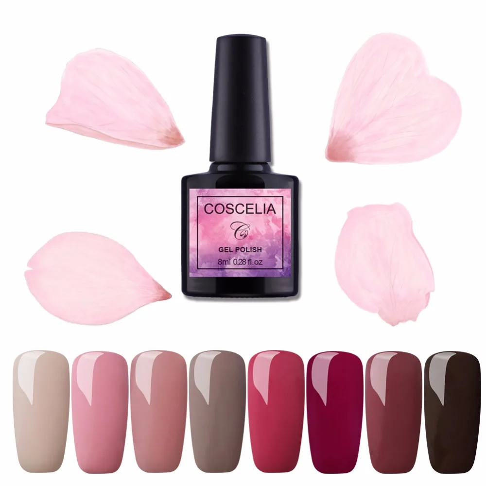 

COSCELIA New Arrival 40 Color Choose 8 pcs Kit/Set 8ml UV Gel Nail Polish For Nail Art Nail Gel Lacquer Manicure Tools Kits