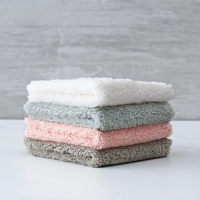 5pcs/set Household Kitchen Towels Absorbent Thicker Very Soft Microfiber Wipe Table Kitchen Towel Cleaning Dish Washing Cloth