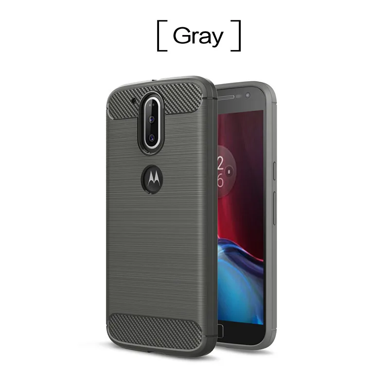 For Motorola G4 G4 plus Phone Case metal brushed style carbon fiber TPU
