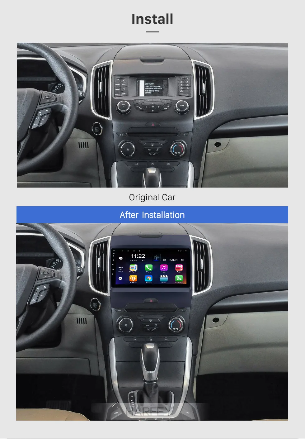 Sale Harfey 9" Android 8.1 for 2013-2017 Ford Edge Radio GPS Navi with HD TouchScreen Bluetooth 3G WIFI support Backup Camera TPMS 2