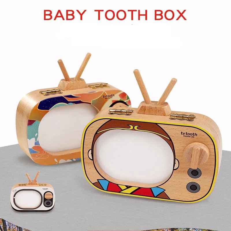 Коробочка для молочных зубов деревянный детский Органайзер Для памятных вещей подарок для детских зубов милый детский контейнер для зубов, чтобы сохранить память из детского дерева