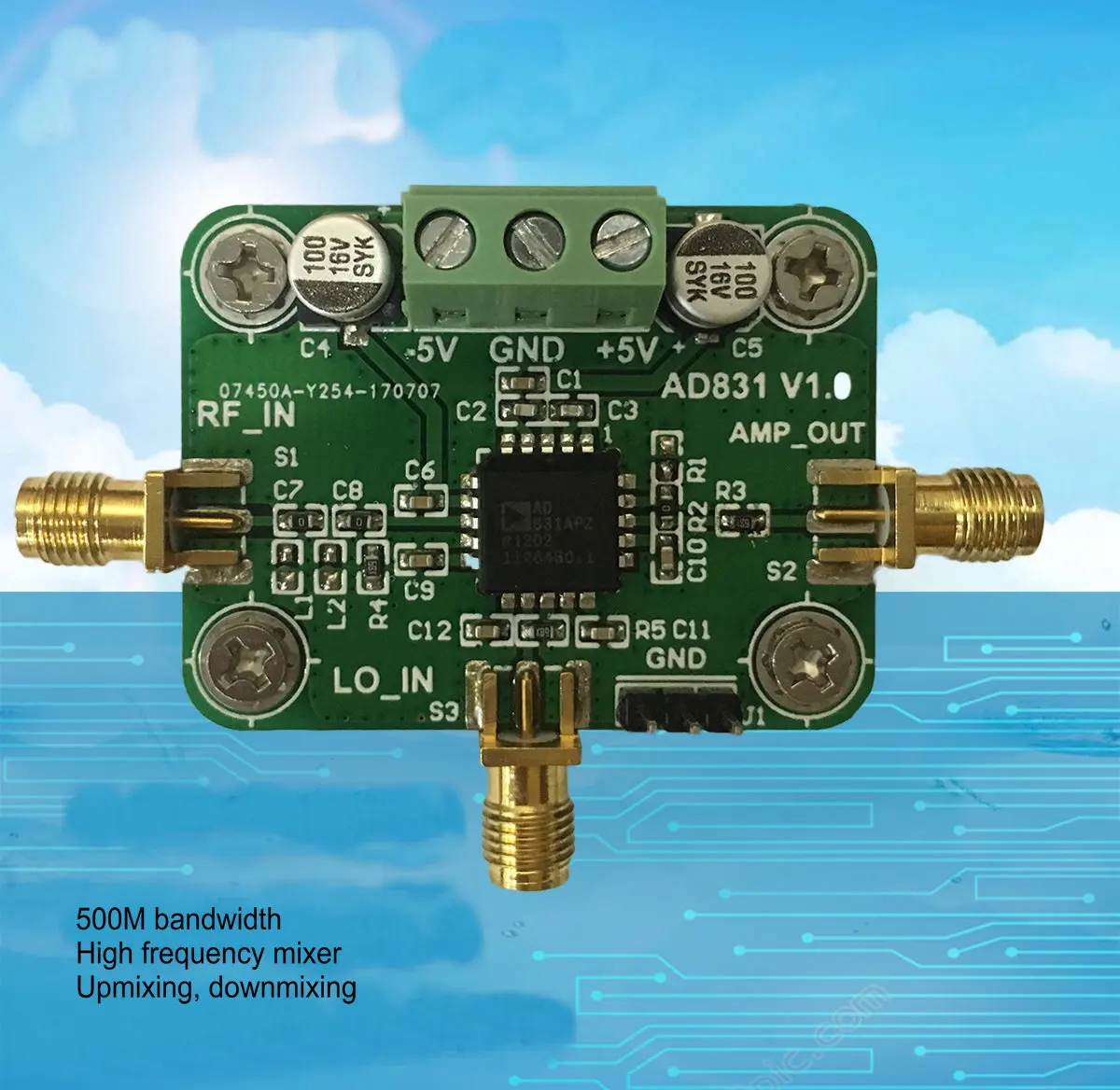 

AD831 Module Mixer Module 500M Bandwidth Frequency Converter Upmixing Downmixing