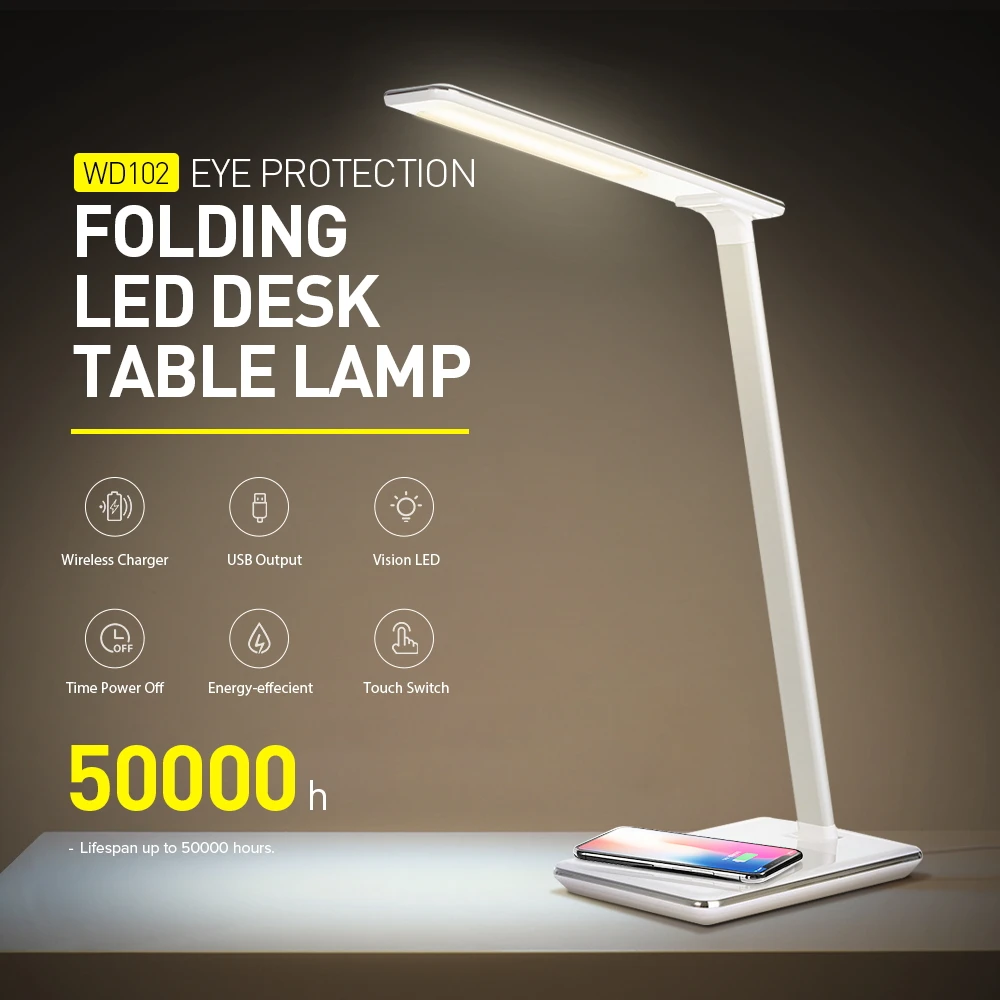 

2019 Original Flexible LED Table Lamp Touch Sensor Control Desk Light 7 Levels Of Light Brightness Bedroom Reading Light 220V