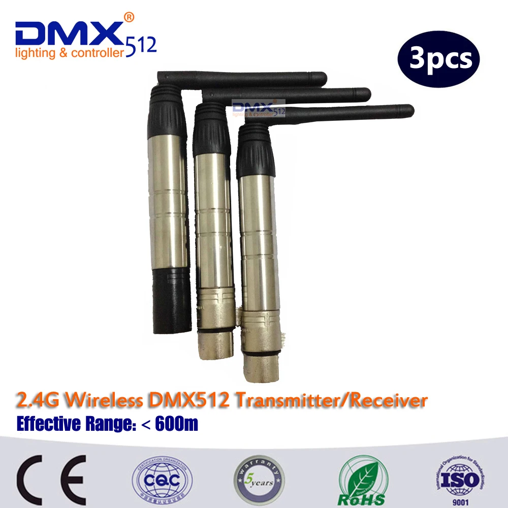 

DHL Fast Free Shipping Wireless DMX Controller LED Lighting Transmitter/Receiver Male & Female Plugs
