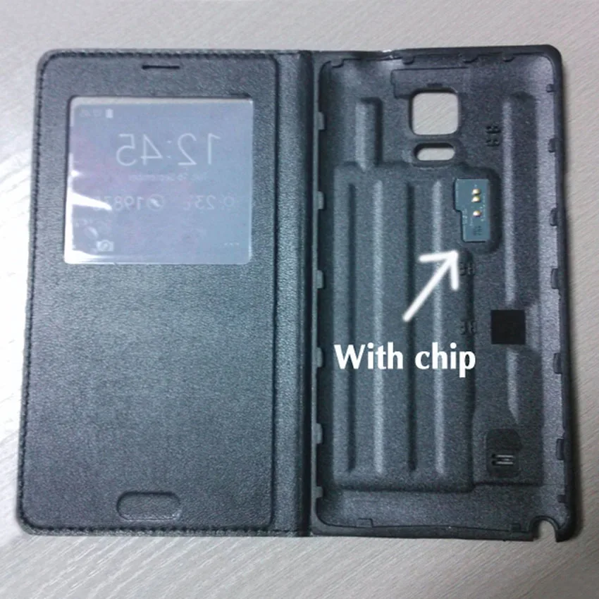 Phone Case Leather Case For Samsung Galaxy Note 4 Note4 N910 N910F N910H Smart View With Original Chip