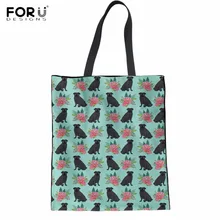 FORUDESIGNS/прекрасный 3D чёрного мопса/щенок Цветочный принт женщина белье покупки сумки Многоразовые Эко сумки модные большой складной сумка