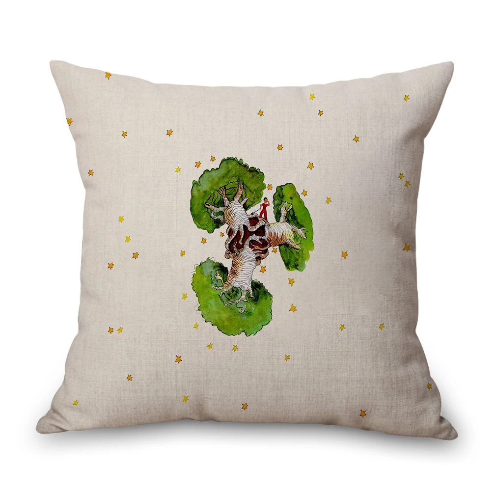 French Novel Little Prince Neck Body Pillowcase Linen Bed Pillows Cover Couch Seat Cushion Throw Pillow Home Decoration Gift - Цвет: Небесно-голубой