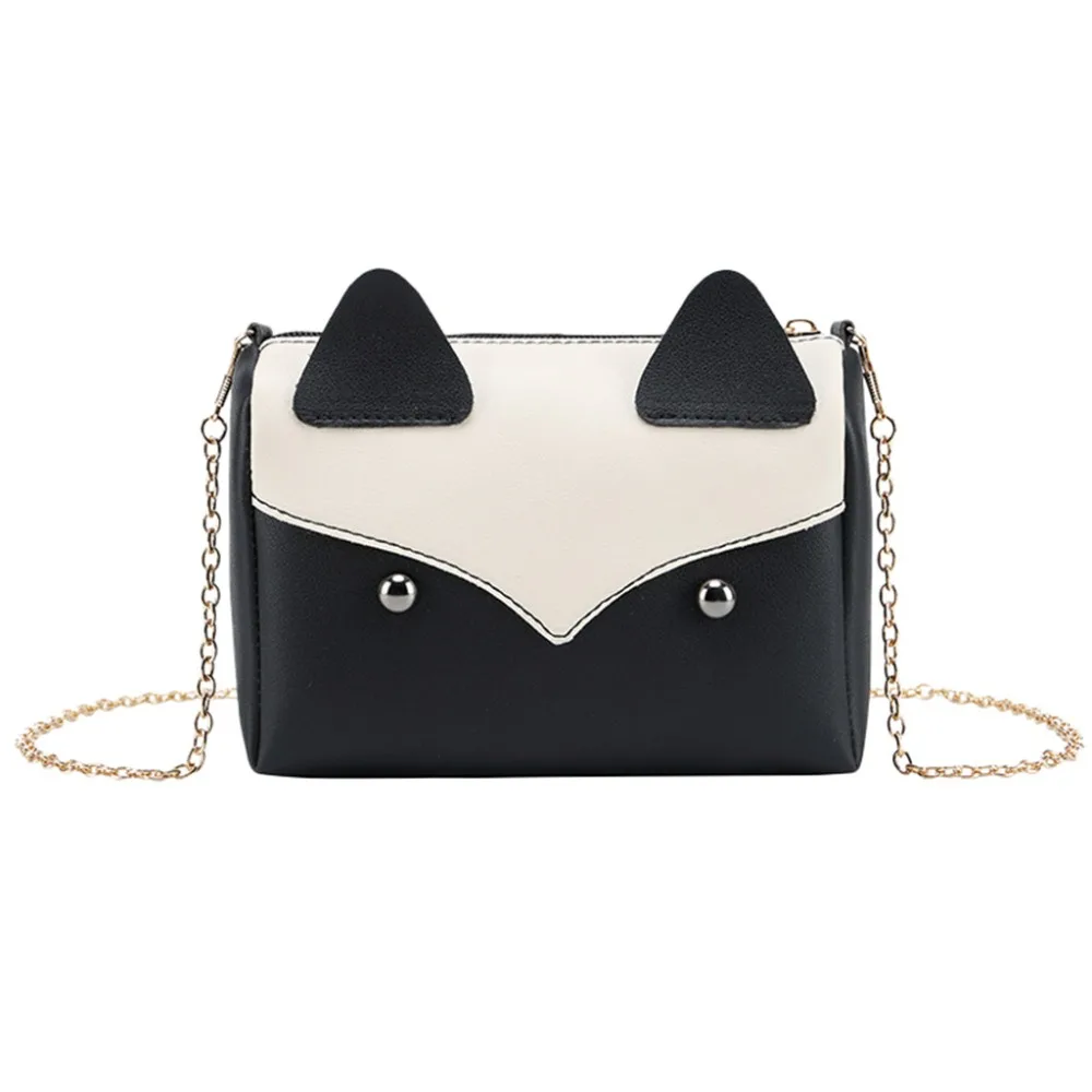 

Summer Ladies Chain Shoulder Bag Cat Shape lovely women's PU Leather Messenger Crossbody Small Bag Bolsa Feminina