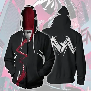 

spider gwen costume Spiderman men and women Sweatshirt Cosplay Anime 3D Printed Sweatshirt zipper Cartoon hooded sweater