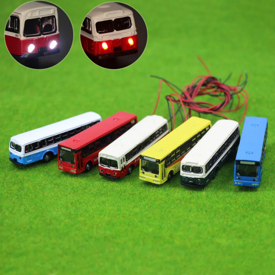 5 шт./лот 1/150 масштабная модель автобуса игрушка из металлического сплава литая под давлением модель автобуса миниатюрная масштабная модель для поезда Макет пейзажа