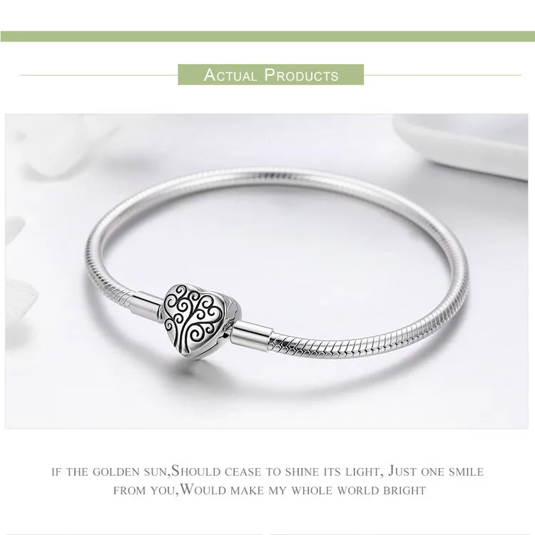 WOSTU 925 Sterling Silver Chain Bracelet Original Bangle For Women Fit Authentic Charms Beads Fashion Jewelry Making Bracelet