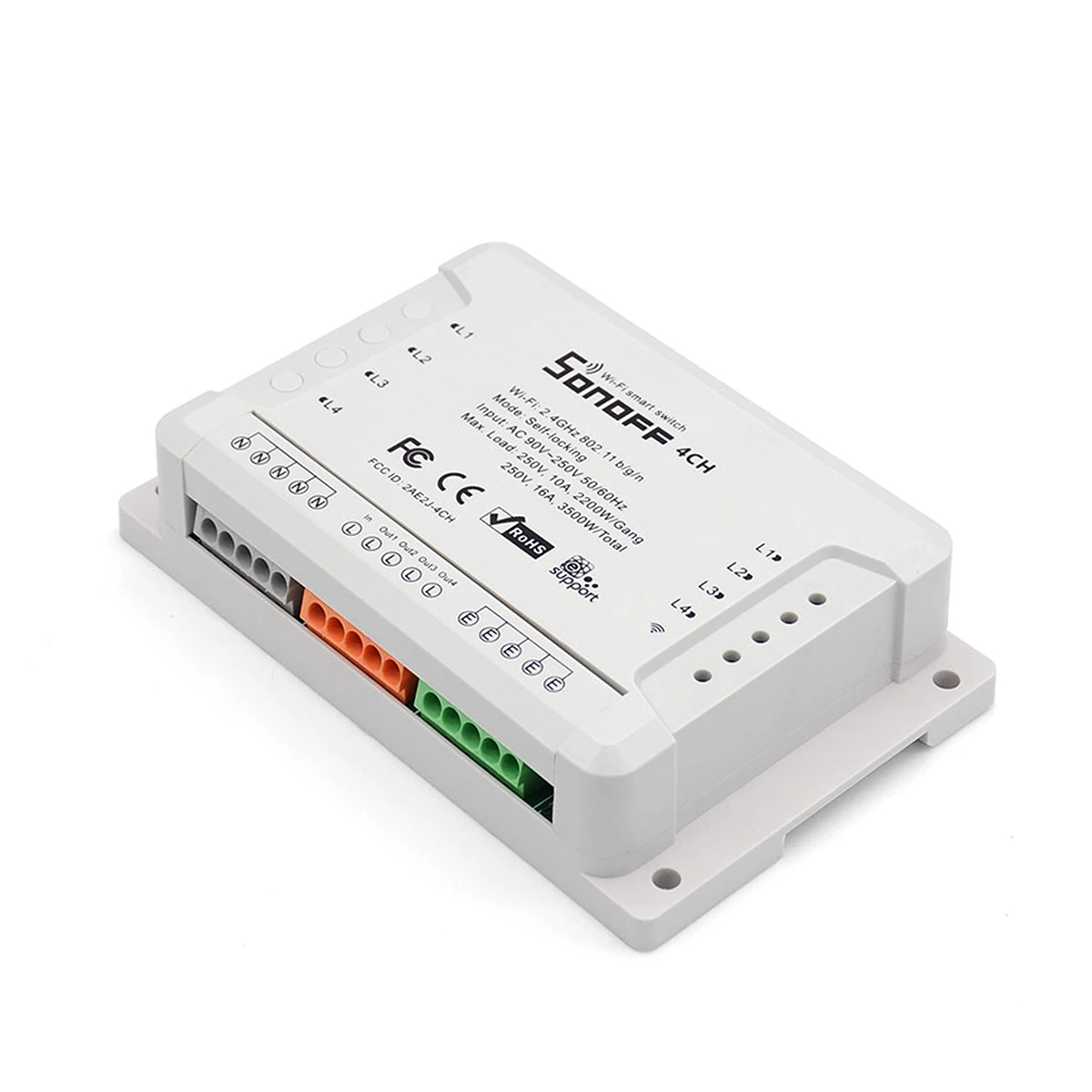 

SONOFF 4CH R2 4 Channel Smart WIFI Switch APP Remote Control AC 90V -250V Switches Din Rail Mounting For Smart Home Automation