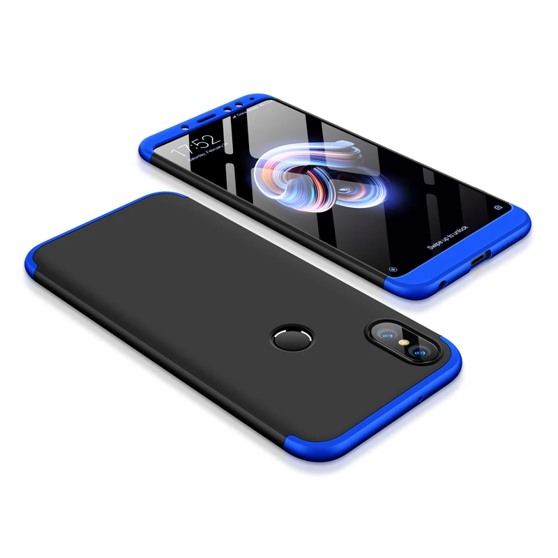 Для Xiaomi Redmi Note 5 Pro Чехол 3 в 1 шт. задняя крышка для Funda Xiaomi Redmi Note 6 Pro Чехол Note6 6Pro Note5 5Pro Броня - Цвет: Black and Blue