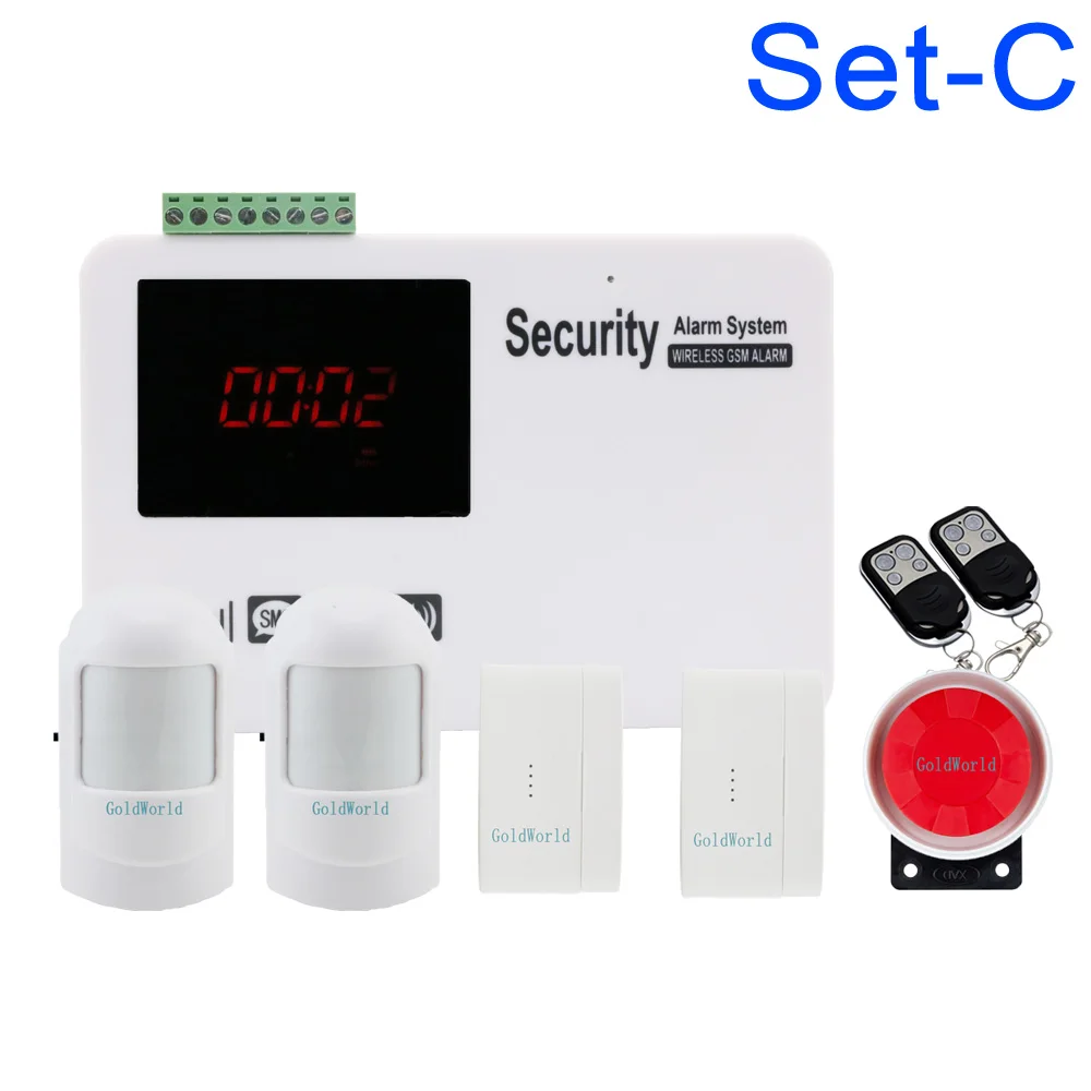 Голосовой светодиодный беспроводной безопасности 99 зоны GSM дома охранной сигнализации системы - Цвет: SetC