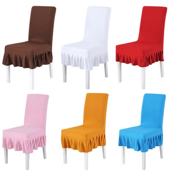 

1Pc Universal size stretch Pleated Chair Cover Skirt seat covers for Wedding Banquet Party Hotel Slipcovers housse de chaise