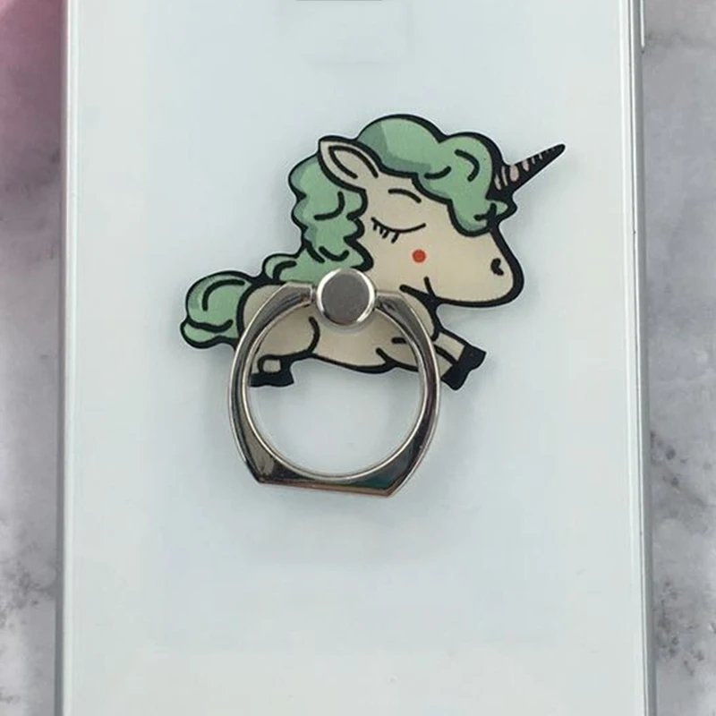 

1 set of 2019 universal cartoon cute unicorn 360 degree rotating mobile phone ring bracket for Iphone6s 7 8 Xs Xr, etc.