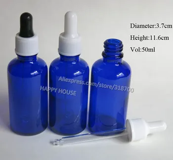 

360pcs/lot 50ml Cobalt Blue Glass Dropper Bottle 50cc Glass E Liquid Container 50cc Empty Glass Eessential Oil Bottle