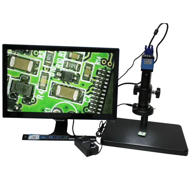 

Microscope Industrial Camera HD 2.0 MP High-speed 60 Frames VGA outputs+10X~180X C-mount Lens+Big Stents+LED Light