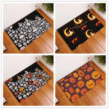 

Nordic Flannel Waterproof Door Mat Halloween Skull Cartoon Carpet Bedroom Rug Decorative Stair Mats Home Decor Crafts