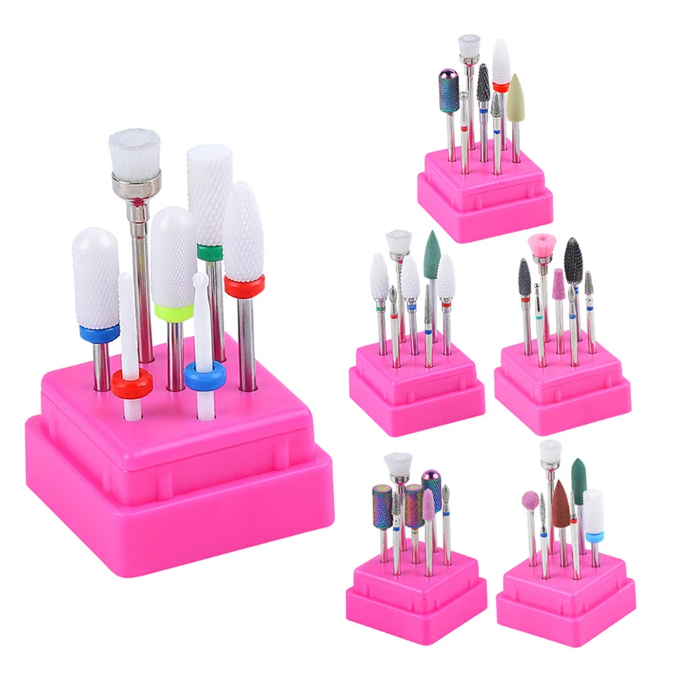 

Pro Nail Drill Bits Set 7Pcs Blue Color Tungsten Carbide Acrylic Nail File Drill Bit Manicure Pedicure