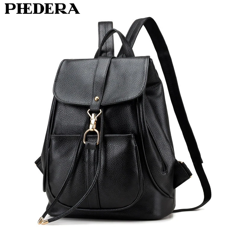 PHEDERA Stylish Women Backpacks Fashion PU Leather for Female 2017 Rucksack College Student