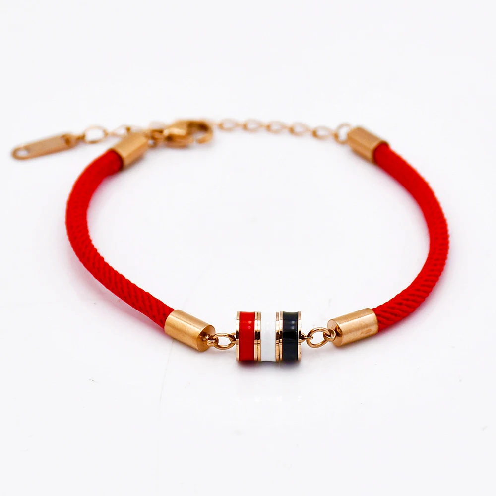 QLZBAO новые модные женские и мужские очаровательные браслеты из красной веревки трехслойные красные, белые и черные браслеты для женщин Pulseira ювелирные изделия