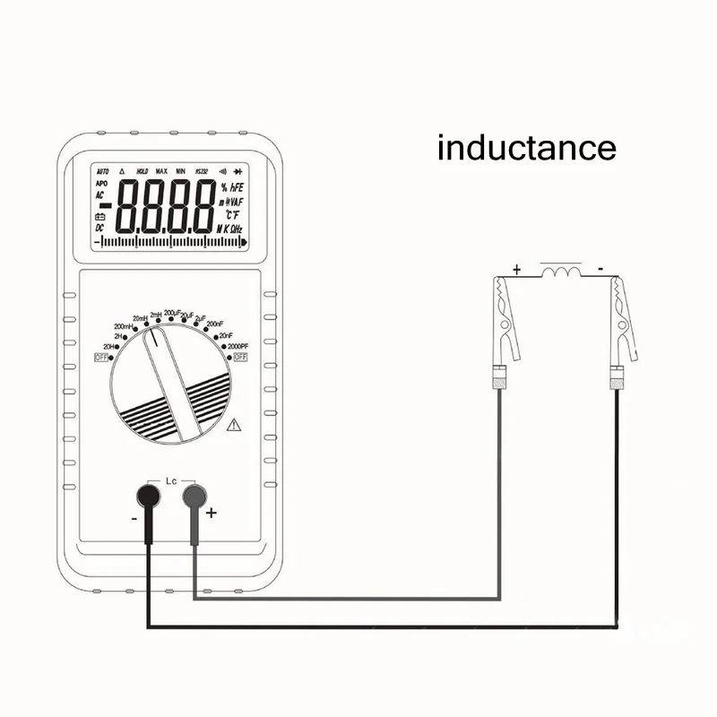 Junejour DM6243 AC/DC Цифровой мультиметр Ручной тестер емкости с подсветкой XL830L мультиметр тестер точного измерения