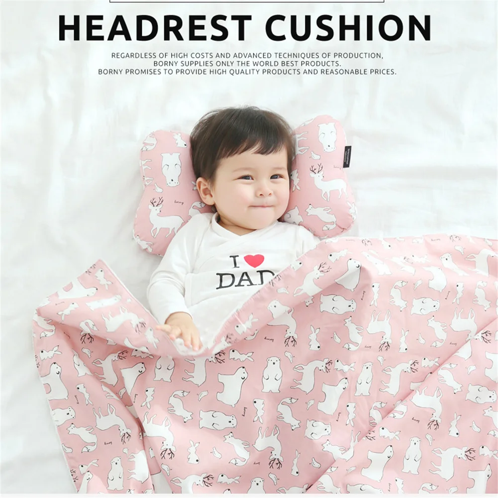 Детские стильная Подушка-детская подушка хлопок сердечник бант новорожденный смещение коррекция шеи Подушка