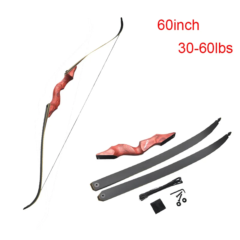 

60 Inch Archery Takedown Weight 30-60lbs Recurve Bow Draw Right Hand Composite Bow Handle Hunting