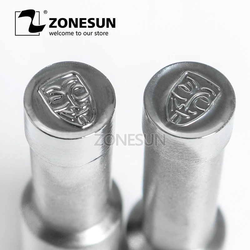 

ZONESUN V mask shape Table Press 3D Punch Mold Candy Milk Punching Die Custom Logo For punch die TDP 0/1.5 Machine Free SHIPPING