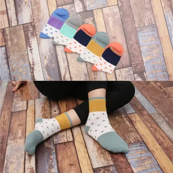 

ZDL-315 Women Autumn Winter Creative Cotton Socks Japanese Style Harajuku Polka Dot Print Women Kawaii 10 pairs