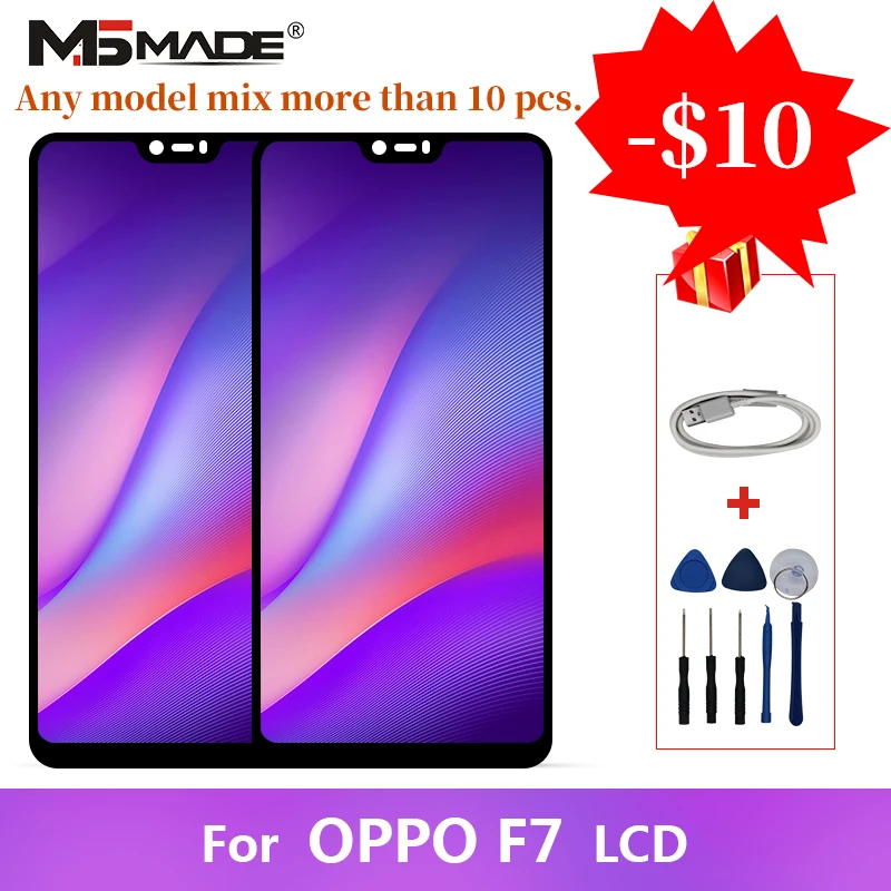 Продажа 100% оригинал для OPPO F7 ЖК сенсорный экран дигитайзер CPH1819 дисплей запасные части в сборе с рамкой 100% Протестировано
