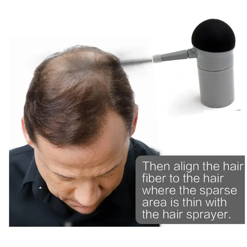 New Portable Hair Building Fiber Powder 10.3g 25g 27.5g Spray Applicator Extension Nozzle Pump for Hair Loss