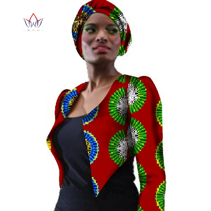 Новая африканская женская одежда OutfitsTrech пальто Базен Африканский принт пальто куртка Дашики размера плюс верхняя одежда WY057