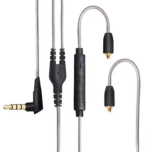 

OKCSC MMCX Connect Cables with Mic Button Control Earphone Aftermarket Cords 3.5mm Audio Plug for SHURE SE535 WESTONE W60/W80
