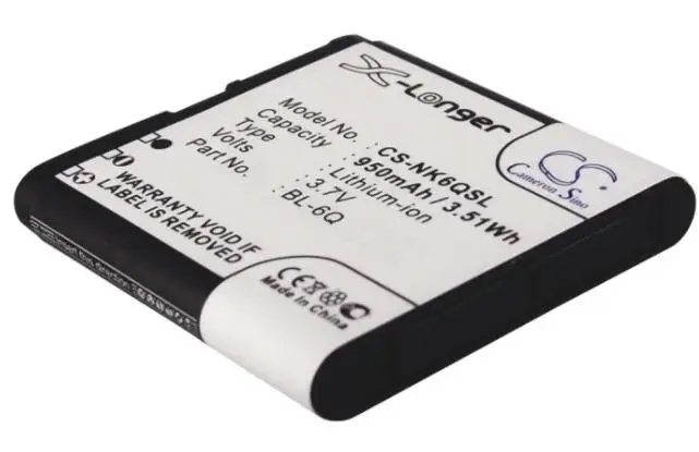 Batteria Cameron Sino 950Mah Per Mobiado Classic 712 Stealth Le 712Em 712Gcb 712Zaf Per Nokia 6700 Classic 6700 Classic Illustro