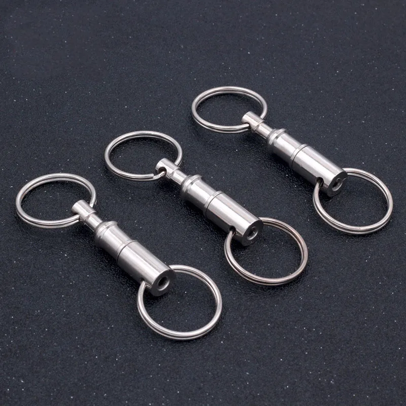 

200 pcs Outdoor Tactical Backpack EDC Key Ring Carabiner Climbing Letters Double Key Ring Padlock Keychain Wholesale