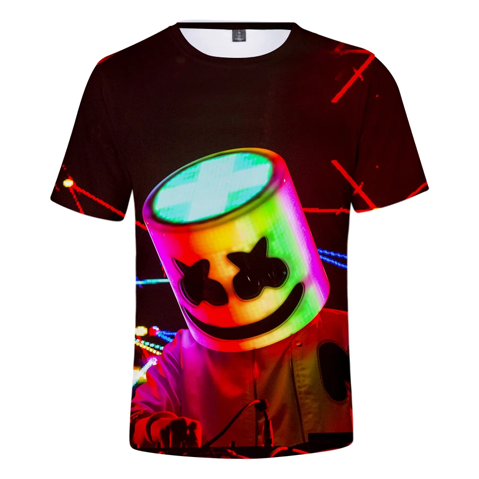 

NEW hot sale 3D Marshmello Kpop Women t-Shirt DJ Club Round Neck Short Sleeve t shirt Women/Men Casual Fashion T-Shirt