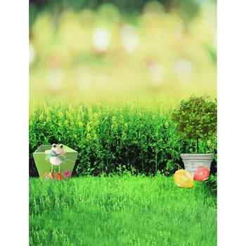 

TR Spring Green Bokeh Canola Flower Field Backdrops Grass Lawn Photography Studio Wedding Children Baby Backgrounds Nature Vinyl